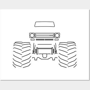 Monster truck IH Scout black outline graphic Posters and Art